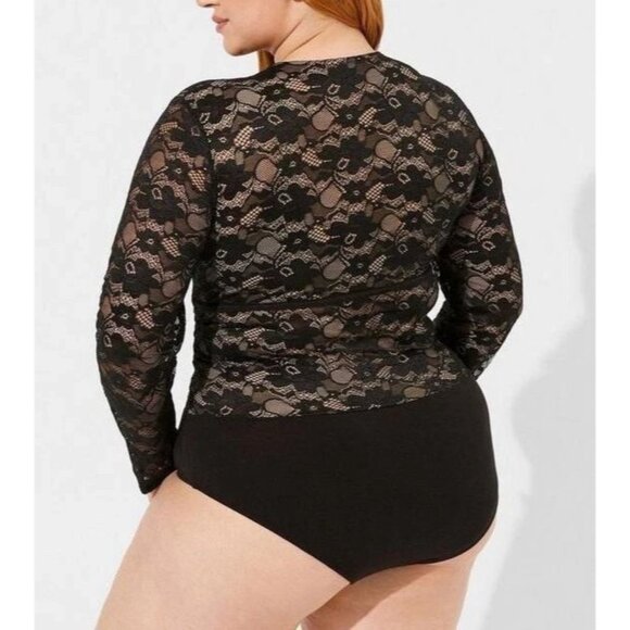 Torrid 2 Plus Size 2X Women's Black Lace Stretch Corset Bodysuit Sexy Gothic - Picture 2 of 9